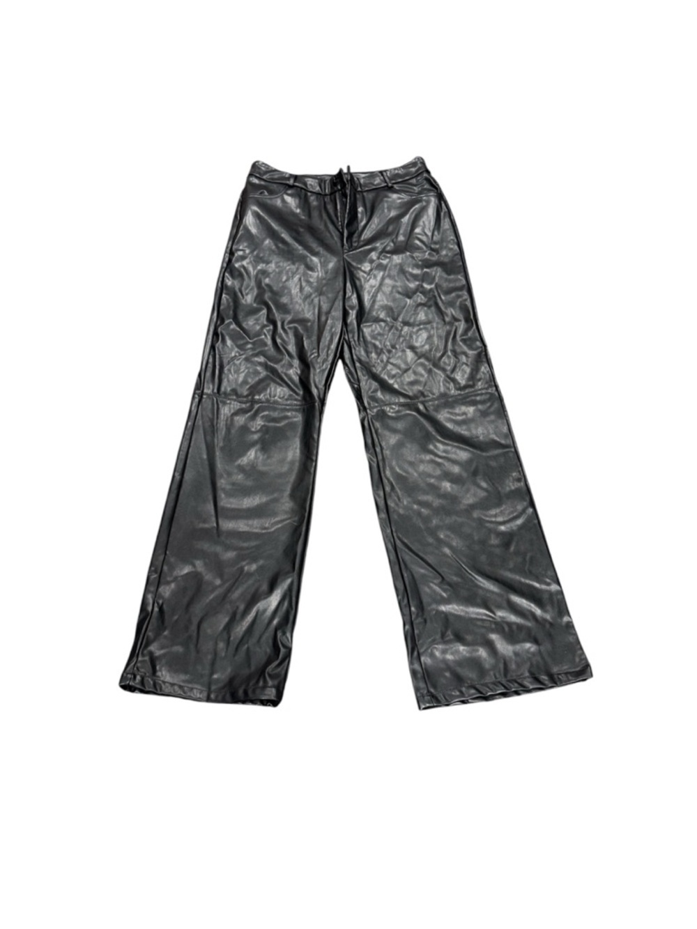 402. SHEIN Women’s Black Wide Leg Faux Leather Pants Size Large - Picture 2 of 2
